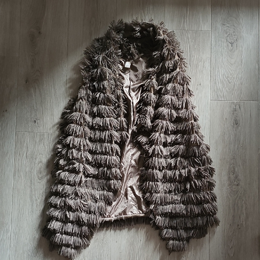 Cy Fashion Brown Textured Teddy Jacket